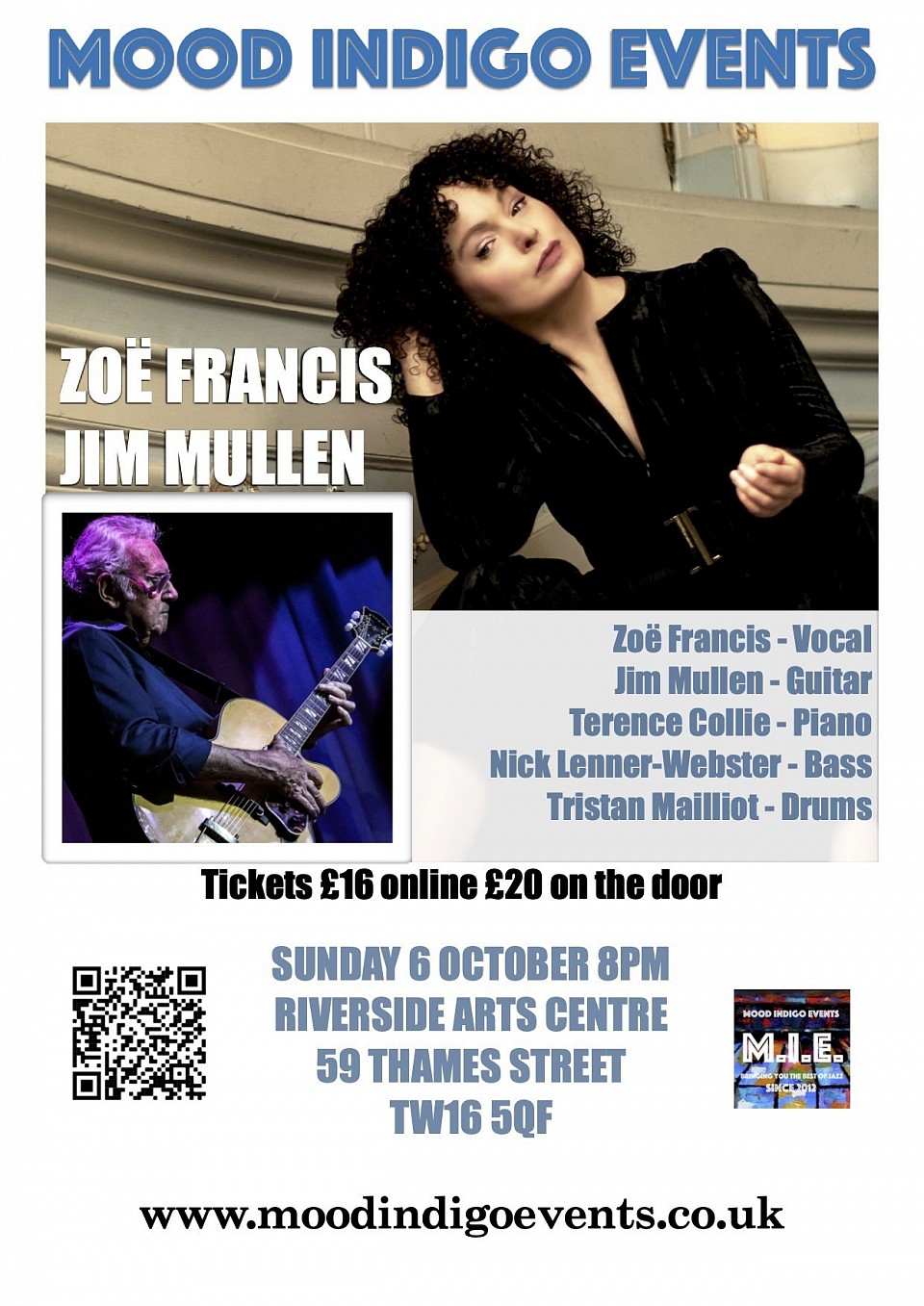 Zoe Francis Jim Mullen Riverside Arts Jazz